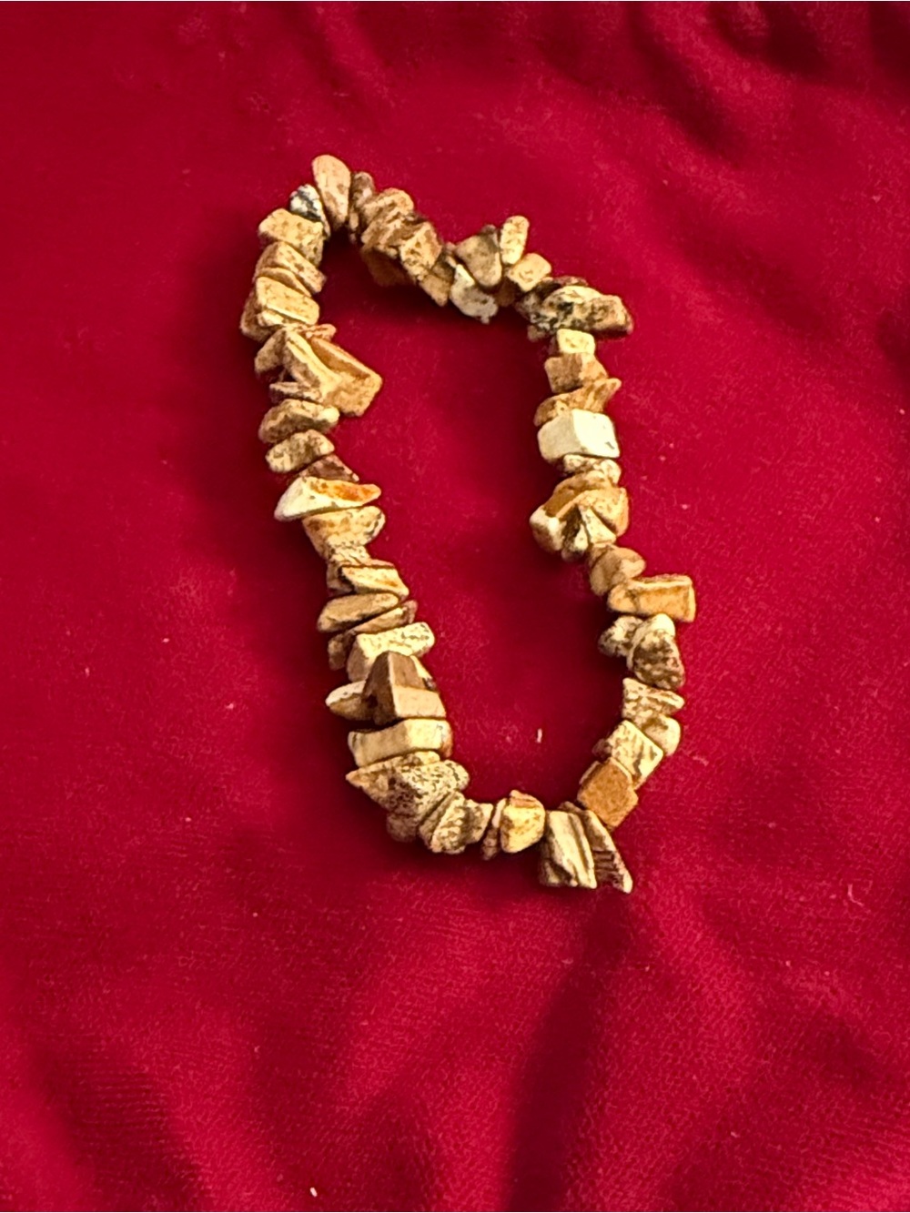 Natural Stone Chip Necklace - Tan & Cream